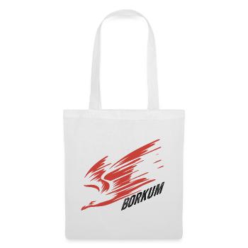 Borkum Sturzflug Tiefflieger Möwe Urlaub T-Shirt - Stoffbeutel - Weiß - Vorne