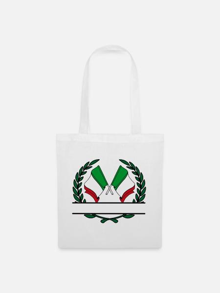 Flaggen Italien Lorbeerkranz Banner - Stoffbeutel - Weiß