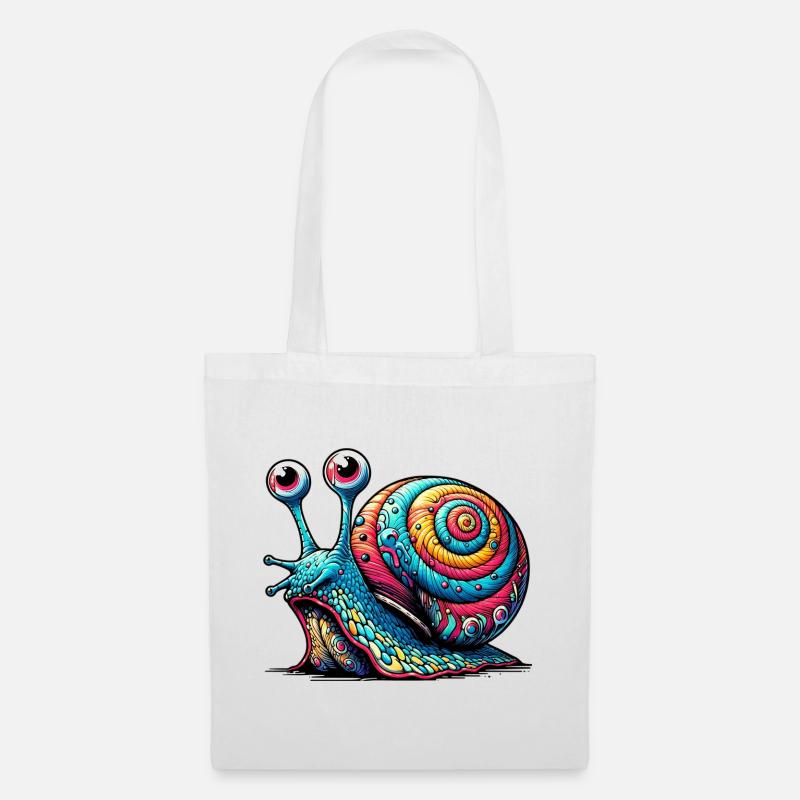 Schnecke - Stoffbeutel - Weiß