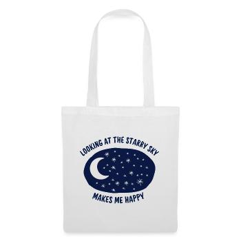 Quotes, The starry sky makes me happy - Tote Bag - white - Front