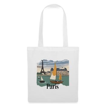 Paris Seine Vintage Segelboote - Stoffbeutel - Weiß - Vorne