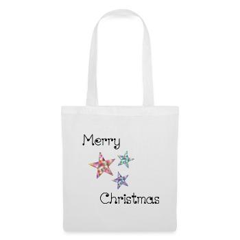 WEIHNACHTEN. FROHE WEIHNACHTEN. FROHE WEIHNACHTEN. WEIHNACHTSMANN - Stoffbeutel - Weiß - Vorne