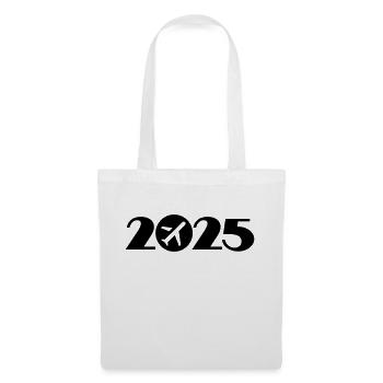 Vol 2025, Voyage 2025, Vacances 2025 - Sac en tissu - blanc - Devant
