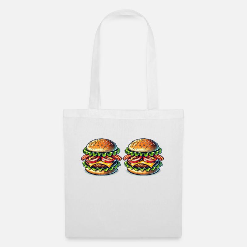 Burger - Stoffbeutel - Weiß