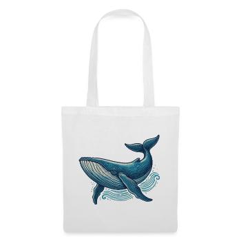 Baleine bleue - Sac en tissu - blanc - Devant