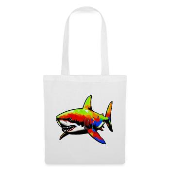 Requin - Sac en tissu - blanc - Devant