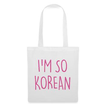 JE SUIS TELLEMENT CORÉEN CORÉEN - Sac en tissu - blanc - Devant