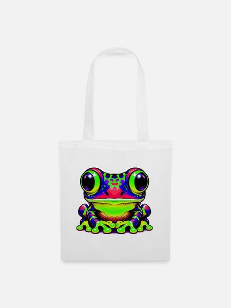 Frosch - Stoffbeutel - Weiß