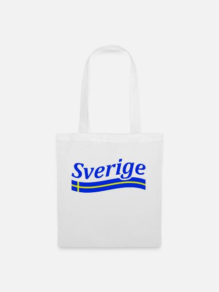 Sverige Fahne Schweden - Stoffbeutel - Weiß
