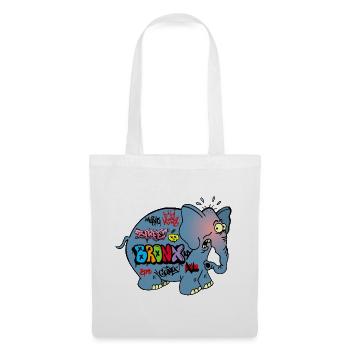 éléphant tagué - Sac en tissu - blanc - Devant