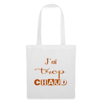 J'ai Trop Chaud Typographie Orange - Sac en tissu - blanc - Devant