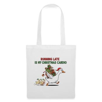 Running late is my Christmas Cardio - X-Mas Enten  - Stoffbeutel - Weiß - Vorne