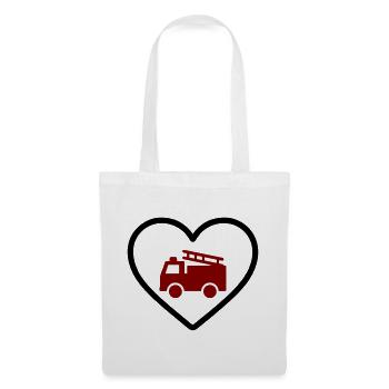 Heart Firefighter Truck - Tote Bag - white - Front