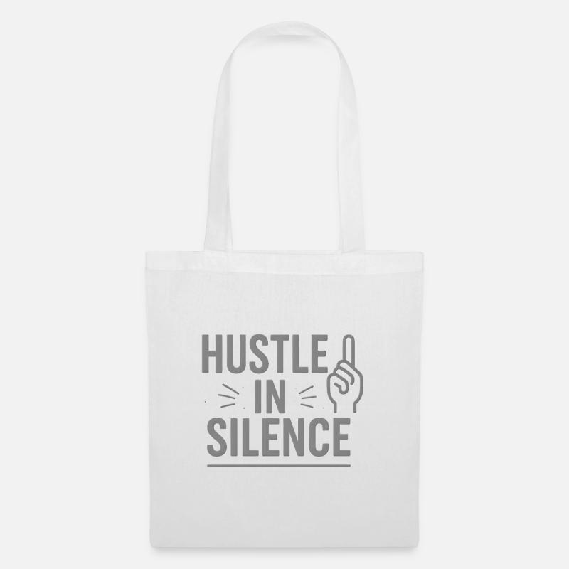 Hustle in Silence Icon Tee - Stoffbeutel - Weiß