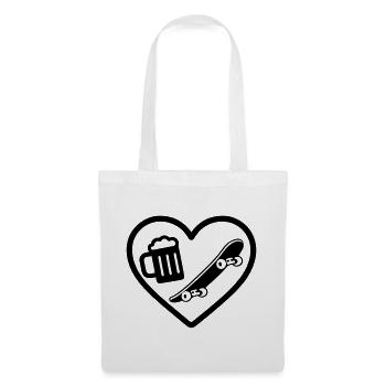 Heart Skateboard Beer - Tote Bag - white - Front