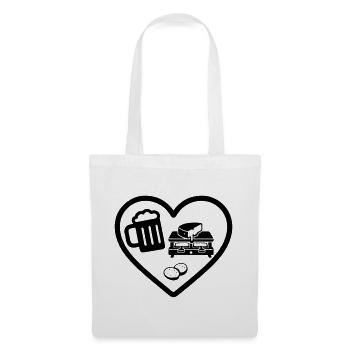Heart Beer Raclette Humor - Stoffbeutel - Weiß - Vorne