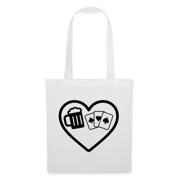 Heart Beer Card Games Humor - Tote Bag - white - Front