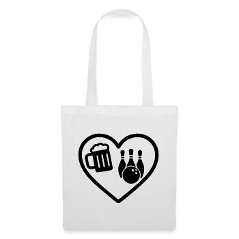 Heart Beer Bowling-Humor - Stoffbeutel - Weiß - Vorne