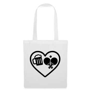 Heart Beer Tischtennis-Humor - Stoffbeutel - Weiß - Vorne