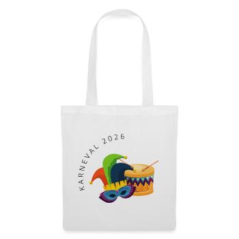 Carnival 2026 – Mask & Drum Colorful Design - Tote Bag - white - Front