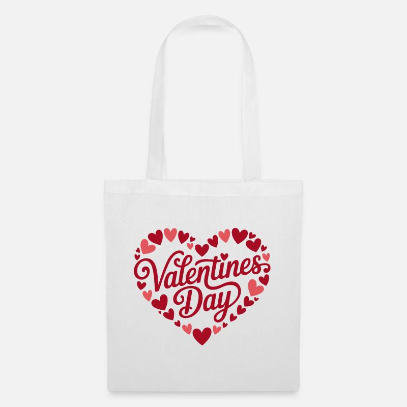 Valentine's Day Heart Font Pattern - Tote Bag - white