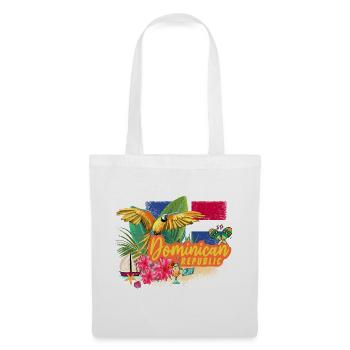 Souvenir rétro des Caraïbes en République dominicaine - Sac en tissu - blanc - Devant