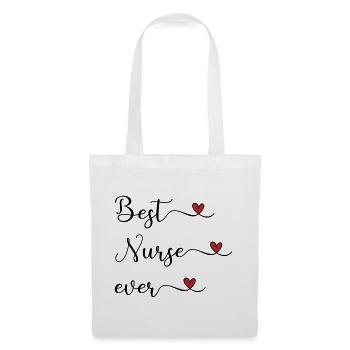 Infirmière - meilleure infirmière - Sac en tissu - blanc - Devant