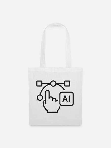 KI-Designlinien-Symbol - Stoffbeutel - Weiß
