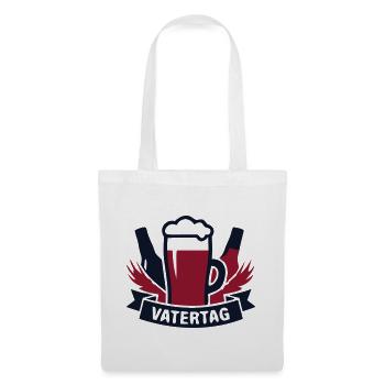 Vatertag Bier Banner Logo - Stoffbeutel - Weiß - Vorne