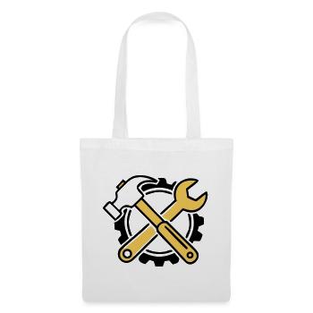 Hammer Schraubenschluessel Icon - Stoffbeutel - Weiß - Vorne