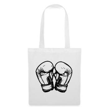 Kickboxing Handschuhe Skizze - Stoffbeutel - Weiß - Vorne