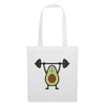 Avocado Gemüse Fitness Bodybuilder Comic Lustig - Stoffbeutel - Weiß - Vorne