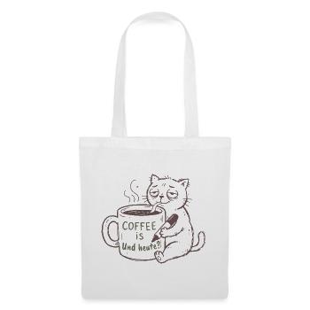 KaffeeKatze: Heute Kaffee - Stoffbeutel - Weiß - Vorne