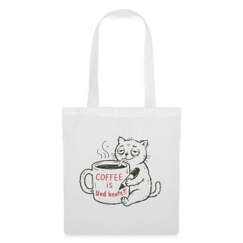 Kaffeekatze: Coffee ist und heute?! - Stoffbeutel - Weiß - Vorne