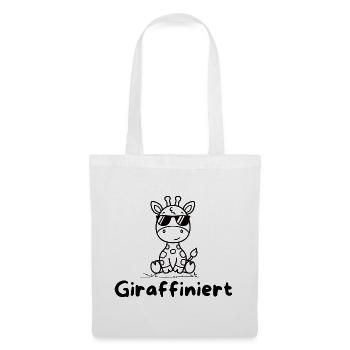Giraffiniert – Coole Giraffe mit Sonnenbrille - Stoffbeutel - Weiß - Vorne
