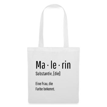 Malerin Substantiv Definition Maler Geschenk - Stoffbeutel - Weiß - Vorne