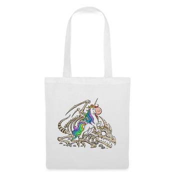 Einhorn Drache Drachenskelett Fabelwesen Fantasy - Stoffbeutel - Weiß - Vorne