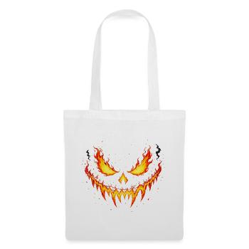 Inferno, Kürbisgrinsen, Horror, Geist, Halloween - Stoffbeutel - Weiß - Vorne