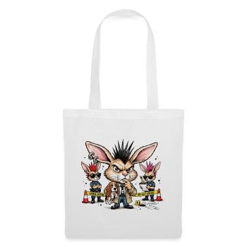 Bunny Punk Ermittler Trio - Stoffbeutel - Weiß - Vorne