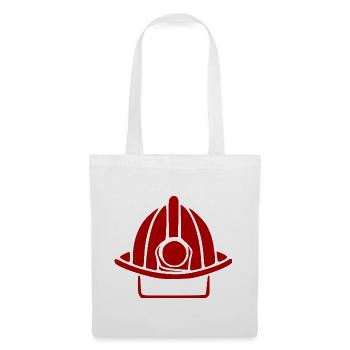 Feuerwehrhelm rot Retter Geschenk Feuerwehr  - Stoffbeutel - Weiß - Vorne