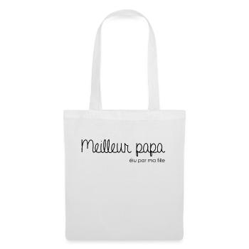 Meilleur papa élu par ma fille - Sac en tissu - blanc - Devant