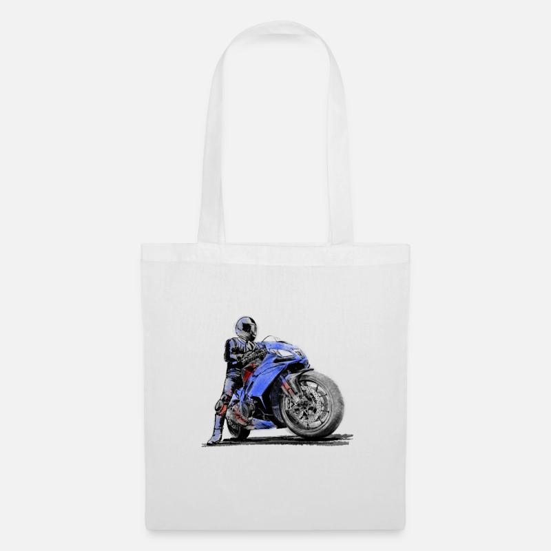 Motorrad - Stoffbeutel - Weiß