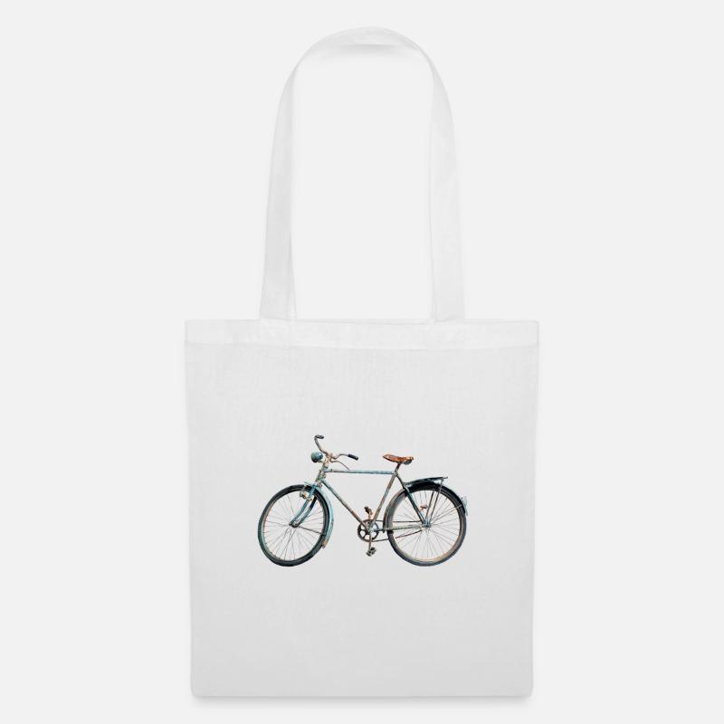 Fahrrad retro - Stoffbeutel - Weiß