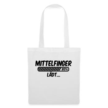 Mittelfinger lädt - Stoffbeutel - Weiß - Vorne