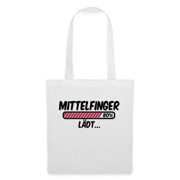 Mittelfinger lädt - Stoffbeutel - Weiß - Vorne