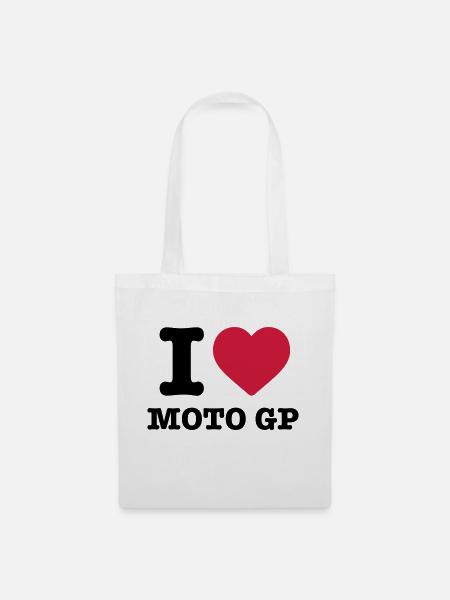 J’aime moto moto GP motard motard - Sac en tissu - blanc