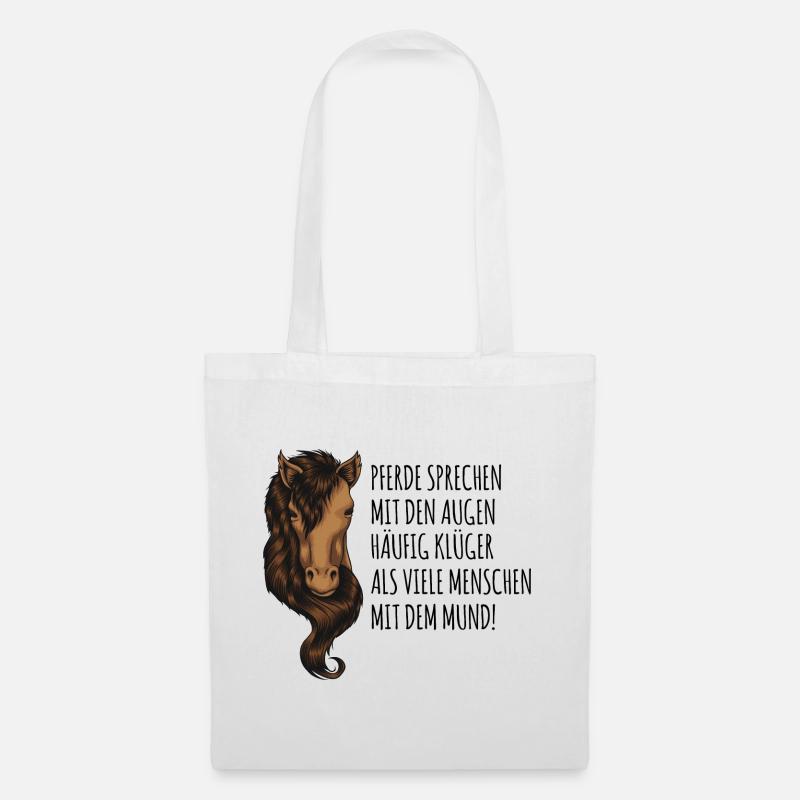 Lustiger Pferdebesitzer Spruch, reiten Geschenk - Stoffbeutel - Weiß