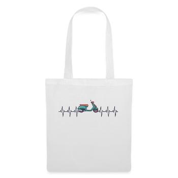 Motorcycle Heartbeat Moped Moped - Tote Bag - white - Front