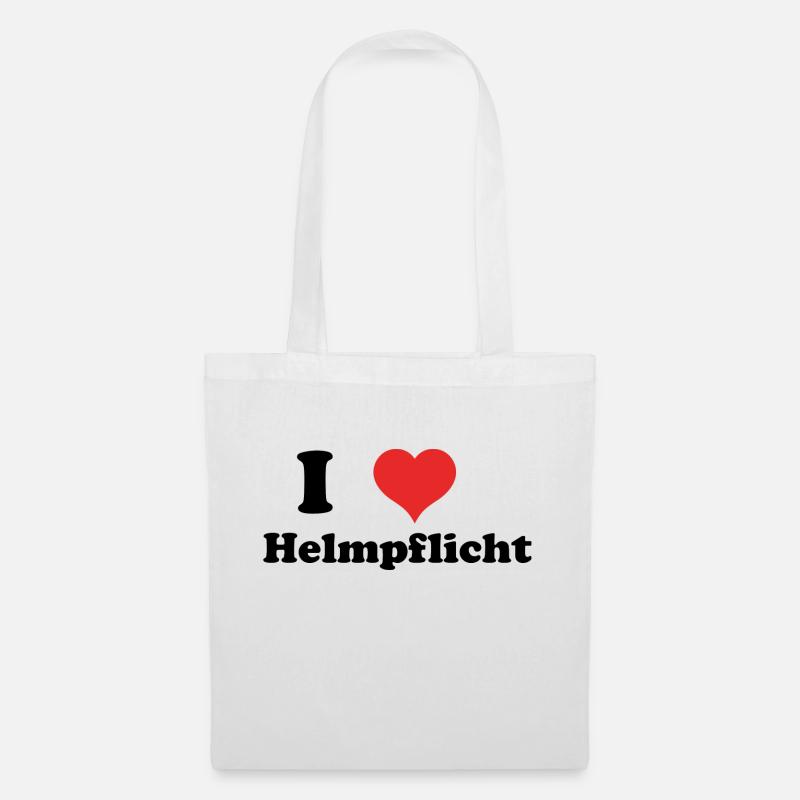 i love Helmpflicht - Stoffbeutel - Weiß