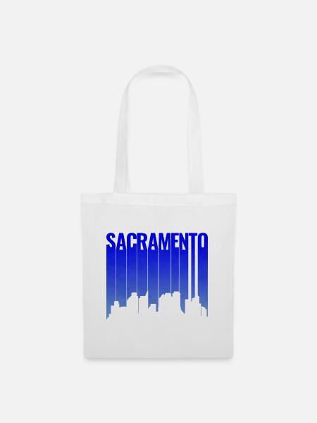 Sacramento Hang-Skyline Silhouette - Stoffbeutel - Weiß
